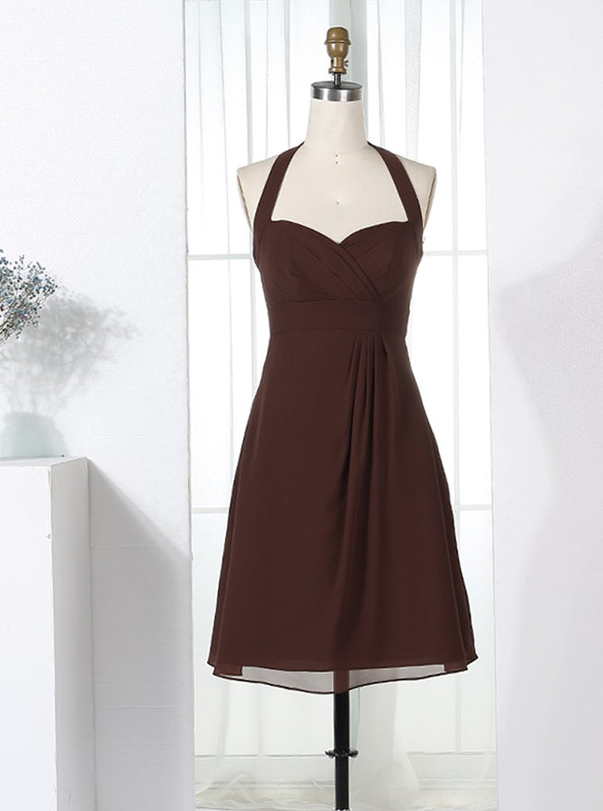 Short Bridesmaid Dresses,Halter Bridesmaid Dress,Knee Length Bridesmaid Dress,BD00208