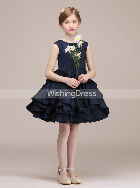 Short Junior Bridesmaid Dresses,Ruffled Junior Bridesmaid Dress,Little Girls Dress,JB00016