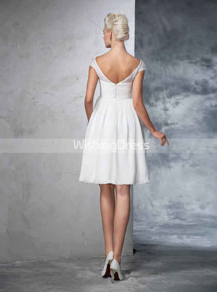 Short Wedding Dresses,Chiffon Wedding Dress,Beach Wedding Dress,WD00276