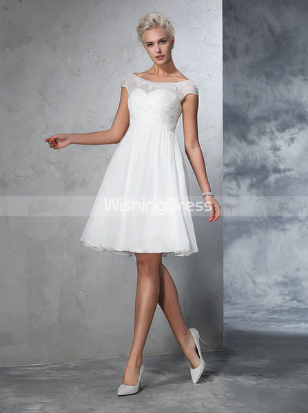 Short Wedding Dresses,Chiffon Wedding Dress,Beach Wedding Dress,WD00276
