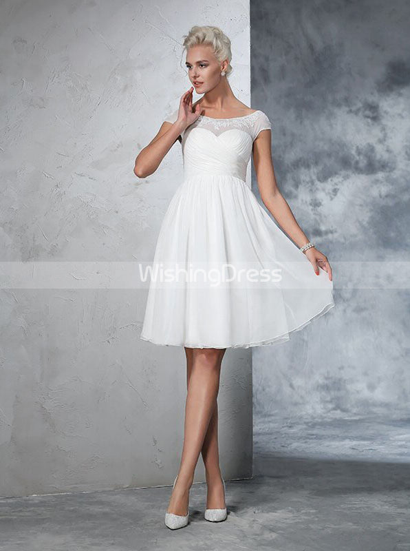 Short Wedding Dresses,Chiffon Wedding Dress,Beach Wedding Dress,WD00276, US16W / White Short Wedding Dresses,Chiffon Wedding Dress,Beach Wedding Dress,WD00276, US16W / White