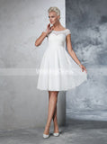 Short Wedding Dresses,Chiffon Wedding Dress,Beach Wedding Dress,WD00276