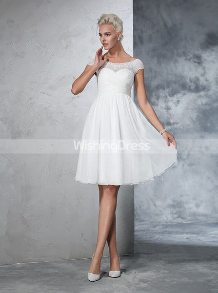 Short Wedding Dresses,Chiffon Wedding Dress,Beach Wedding Dress,WD00276