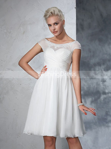 Short Wedding Dresses,Chiffon Wedding Dress,Beach Wedding Dress,WD00276