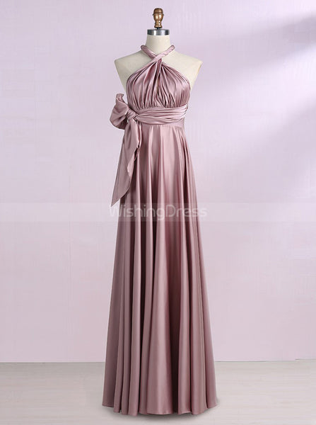 Silk Like Satin Bridesmaid Dresses,Long Bridesmaid Dress,Convertible Bridesmaid Dress,BD00278