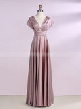 Silk Like Satin Bridesmaid Dresses,Long Bridesmaid Dress,Convertible Bridesmaid Dress,BD00278