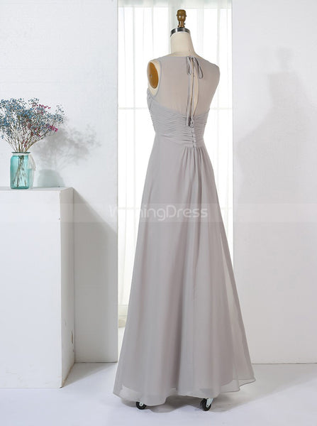 Silver Bridesmaid Dresses,Empire Waist Bridesmaid Dress,Elegant Bridesmaid Dress,BD00323