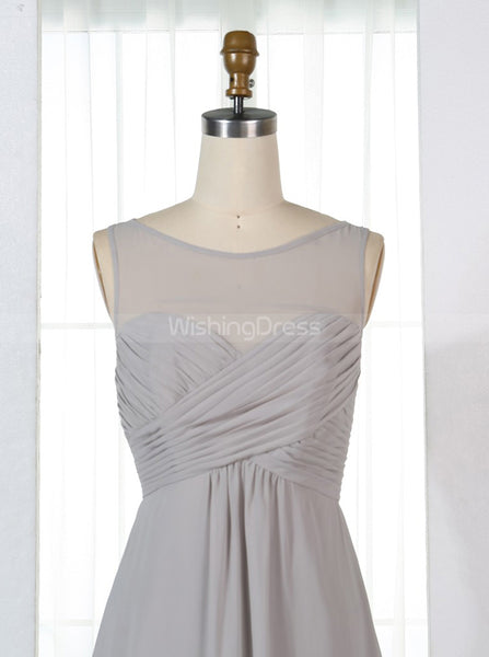 Silver Bridesmaid Dresses,Empire Waist Bridesmaid Dress,Elegant Bridesmaid Dress,BD00323