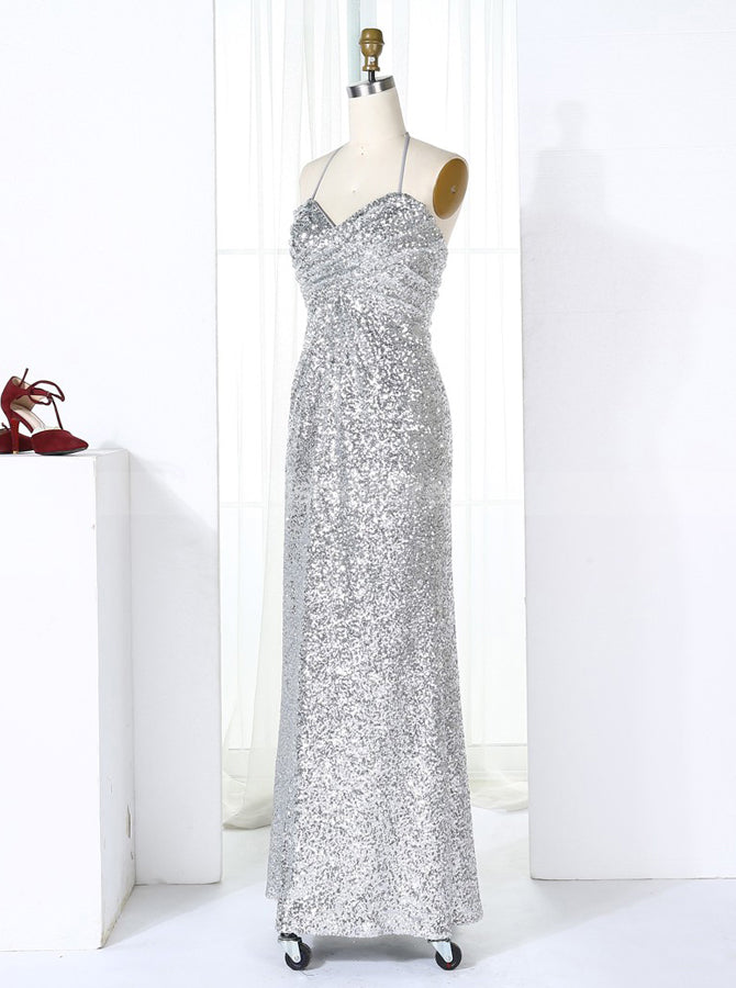 Silver Bridesmaid Dresses,Halter Sequined Bridesmaid Dress,Long Bridesmaid Dress,BD00271, US4 / Royal Blue Silver Bridesmaid Dresses,Halter Sequined Bridesmaid Dress,Long Bridesmaid Dress,BD00271, US4 / Royal Blue