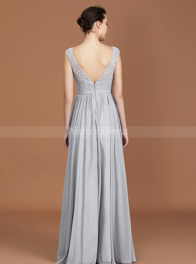 Silver Bridesmaid Dresses,Long Bridesmaid Dress,Elegant Bridesmaid Dre - Wishingdress Silver Bridesmaid Dresses,Long Bridesmaid Dress,Elegant Bridesmaid Dre - Wishingdress