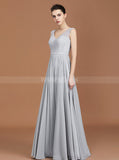 Silver Bridesmaid Dresses,Long Bridesmaid Dress,Elegant Bridesmaid Dress,BD00248