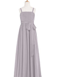 Silver Junior Bridesmaid Dresses,Long Junior Bridesmaid Dress,JB00006