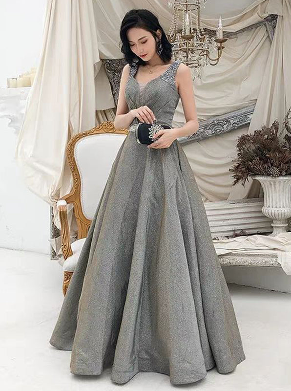 Silver Prom Dresses,Elegant Floor Length Prom Dress,PD00376 Silver Prom Dresses,Elegant Floor Length Prom Dress,PD00376