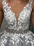 Silver Prom Gown,Tulle Ball Gown Dresses,Open Back Prom Dresses,PD00472