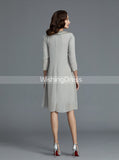 Silver Short Mother of the Bride Dress,Two Piece Mother of the Bride Dress,MD00049