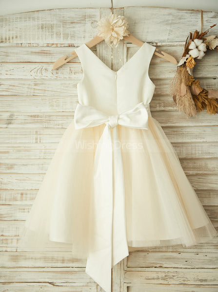 Simple Flower Girl Dress,Lovely Flower Girl Dress,Girl Party Dress with Sash,FD00121