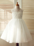 Simple Flower Girl Dresses,Tea Length Flower Girl Dress,FD00097