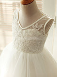 Simple Flower Girl Dresses,Tea Length Flower Girl Dress,FD00097