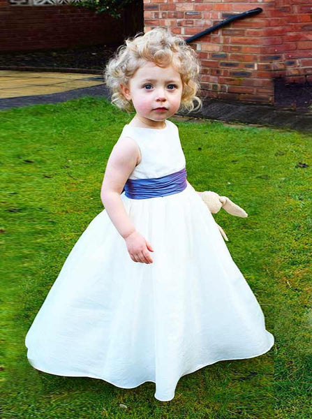 Simple Flower Girl Dresses,White Flower Girl Dress,Cute Flower Girl Dress,FD00038