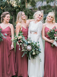 Spaghetti Straps Bridesmaid Dress,Chiffon Long Bridesmaid Dress,Simple Bridesmaid Dress,BD00101