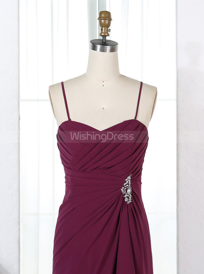 Women Black Red Bridesmaid Dress With Slit Sheath...