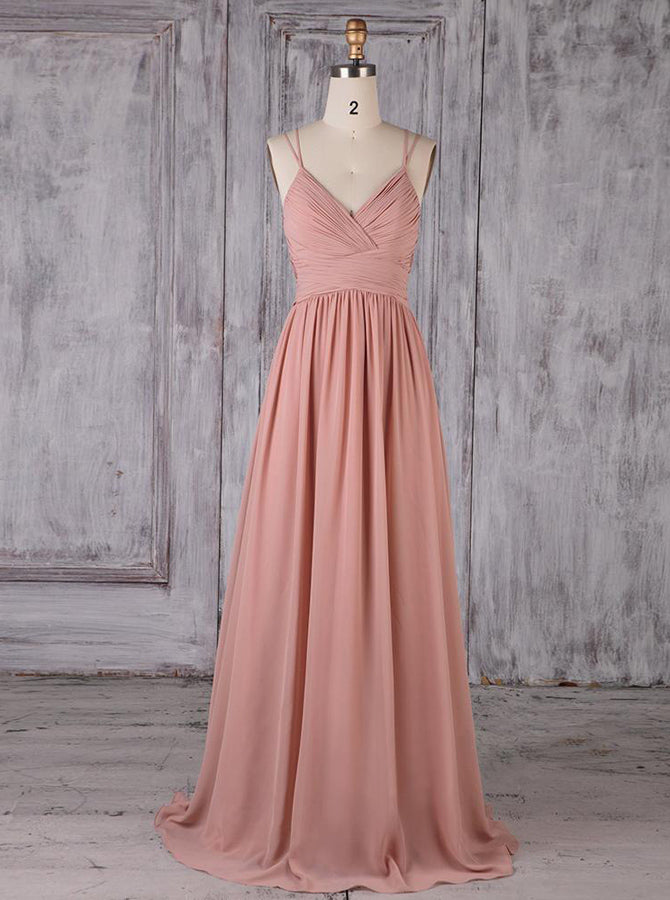 Spaghetti Straps Bridesmaid Dresses,Chiffon Long Bridesmaid Dress,BD00361, US16 / Red Spaghetti Straps Bridesmaid Dresses,Chiffon Long Bridesmaid Dress,BD00361, US16 / Red