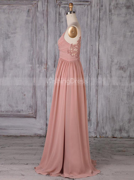 Spaghetti Straps Bridesmaid Dresses,Chiffon Long Bridesmaid Dress,BD00361