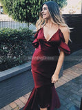 Spaghetti Straps Bridesmaid Dresses,High Low Mermaid Bridesmaid Dress,BD00330