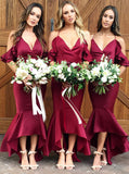 Spaghetti Straps Bridesmaid Dresses,High Low Mermaid Bridesmaid Dress,BD00330