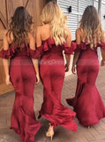 Spaghetti Straps Bridesmaid Dresses,High Low Mermaid Bridesmaid Dress,BD00330
