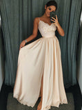 Spaghetti Straps Lace Bodice Prom Dress,Formal Evening Dress,Girl Graduation Dress PD00166