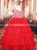 Sparkly Red Little Princess Dresses,Girls Special Occasion Gown,GPD0031