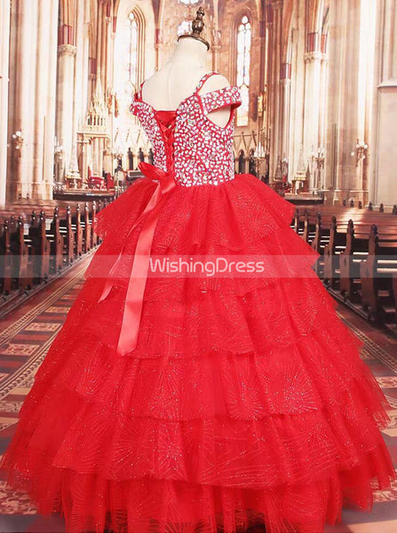 Sparkly Red Little Princess Dresses,Girls Special Occasion Gown,GPD0031