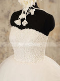 Strapless Tulle Ball Gown Wedding Dress,Ivory Princess Wedding Gown,WD00576