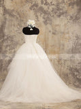 Strapless Tulle Ball Gown Wedding Dress,Ivory Princess Wedding Gown,WD00576