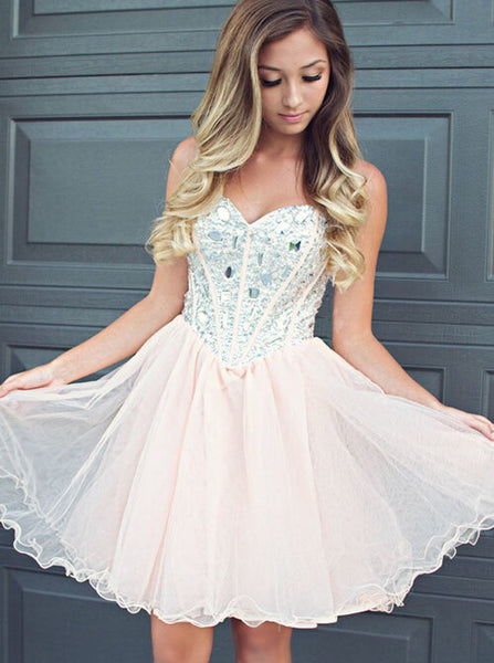 Sweetheart Homecoming Dresses,Pink Sweet 16 Dress,Homecoming Dress for Teens,HC00095
