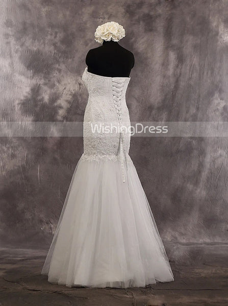 Sweetheart Neckline Mermaid Wedding Dresses,Tulle Floor Length Bridal Dress,WD00548