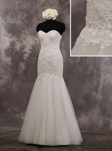 Sweetheart Neckline Mermaid Wedding Dresses,Tulle Floor Length Bridal Dress,WD00548