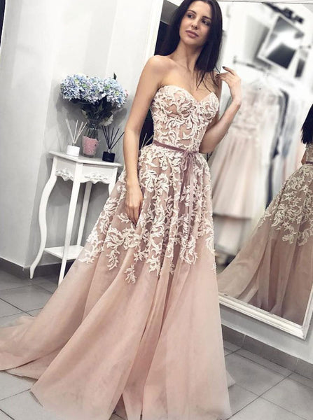 Sweetheart Neckline Prom Dresses,Long A-line Prom Dress,PD00476