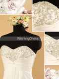 Sweetheart Wedding Dresses Beach,Chiffon Open Back Outdoor Wedding Dress,WD00558