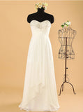 Sweetheart Wedding Dresses Beach,Chiffon Open Back Outdoor Wedding Dress,WD00558