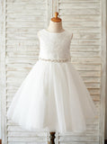 Tea Length Flower Girl Dresses,Tulle Flower Girl Dress,FD00103
