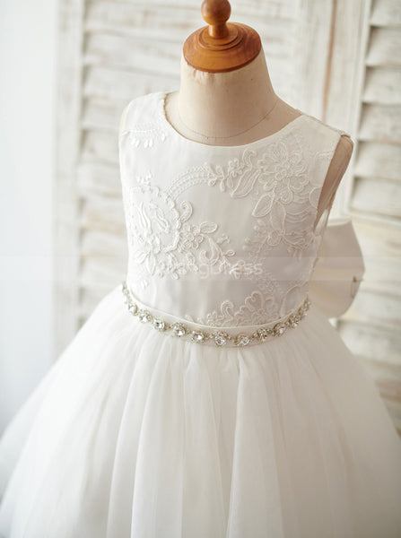Tea Length Flower Girl Dresses,Tulle Flower Girl Dress,FD00103