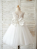 Tea Length Flower Girl Dresses,Tulle Flower Girl Dress,FD00103