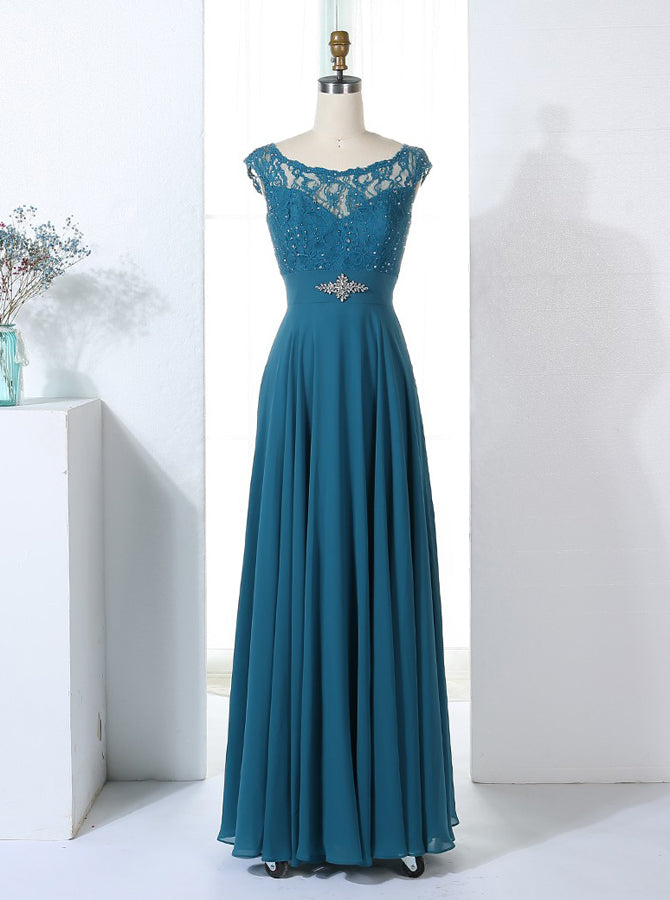 Teal Bridesmaid Dresses,Full Length Bridesmaid Dress,Elegant Bridesmai