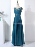 Teal Bridesmaid Dresses,Full Length Bridesmaid Dress,Elegant Bridesmaid Dress,BD00311