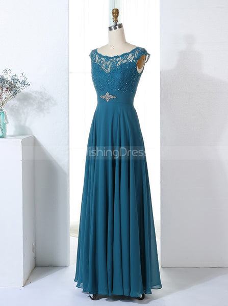 Teal Bridesmaid Dresses,Full Length Bridesmaid Dress,Elegant Bridesmaid Dress,BD00311