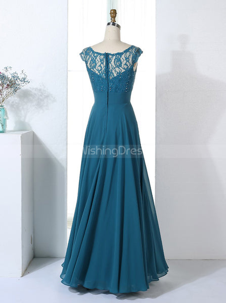 Teal Bridesmaid Dresses,Full Length Bridesmaid Dress,Elegant Bridesmaid Dress,BD00311