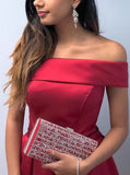Red Homecoming Dresses,Satin Homecoming Dress,Homecoming Dress Off the Shoulder,HC00034