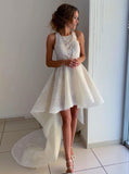 High Low Wedding Dresses,Lace Wedding Dress,Beach Wedding Dress,Romantic Bridal Dress,WD00180